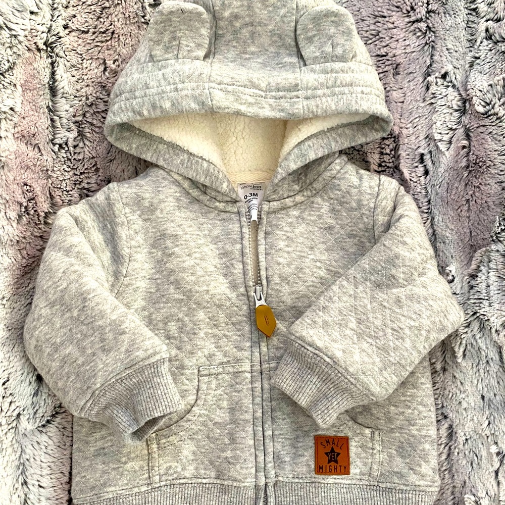 Simple Joys by Carter’s 0-3 Month Teddy Bear Sherpa-Lined Hoodie